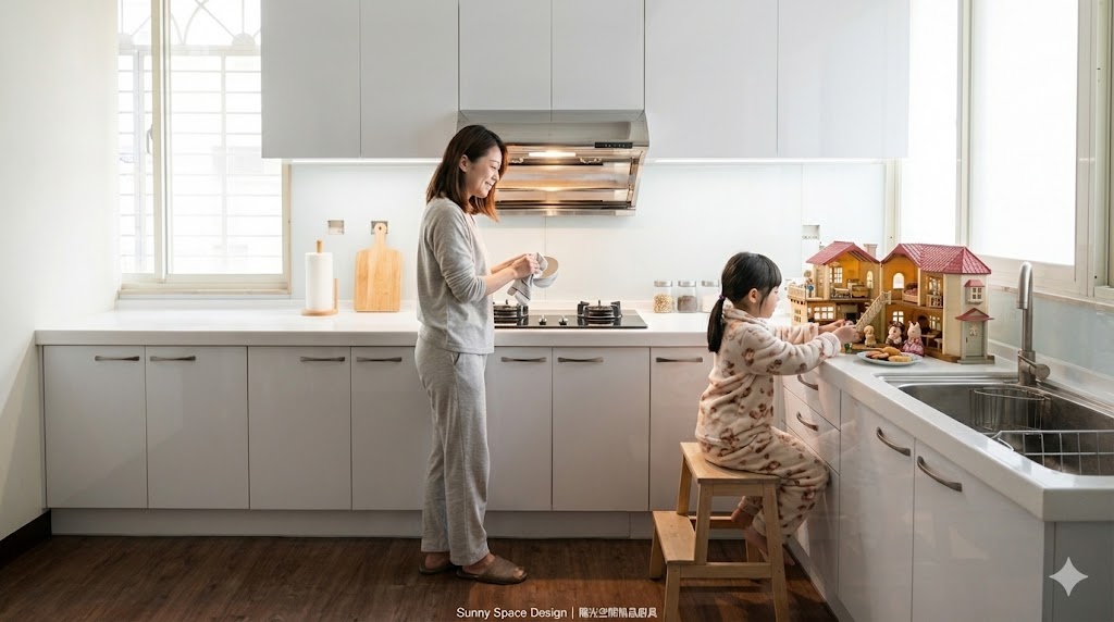 三重重陽路L型白色結晶鋼烤廚具完工照