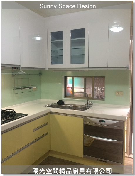 新竹L型跳色廚具完工全景