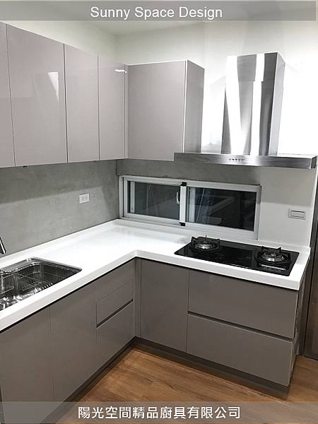 桃園龍潭可可色L型廚具完工全景