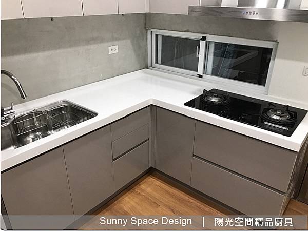 LG人造石G077霧白檯面細節