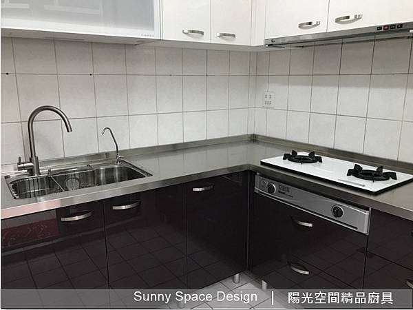 中壢L型不鏽鋼廚具完工全景