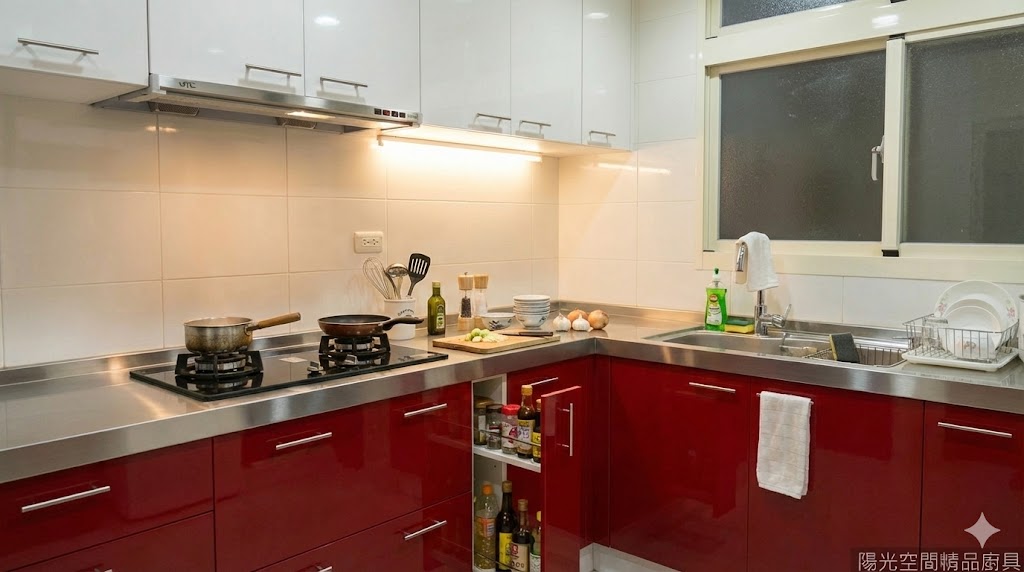 永和民族路L型不鏽鋼檯面廚具完工照