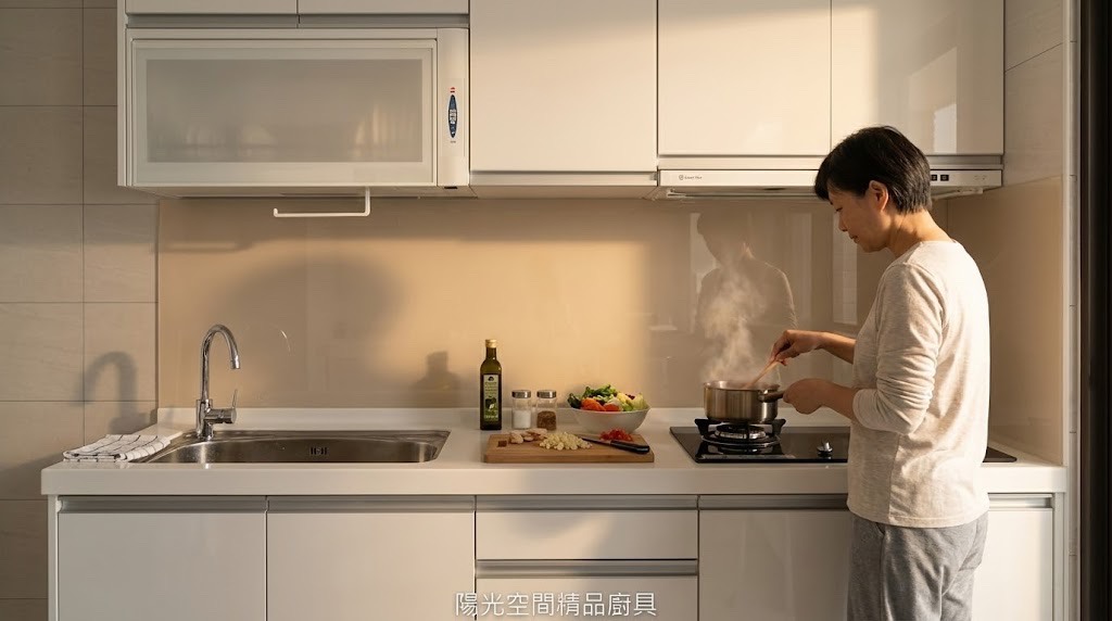 基隆福六街 210cm 時尚經典廚具 × 櫻花三機 × 人造石檯面｜陽光空間精品廚具