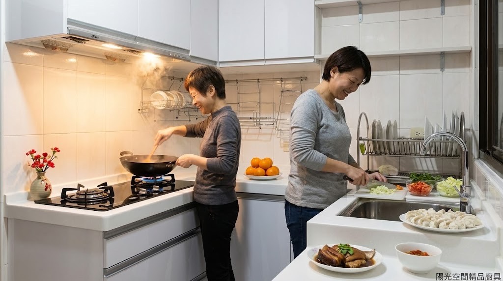 永和中和路ㄇ字型廚具 × 不銹鋼檯面 × 美耐門板設計｜陽光空間精品廚具