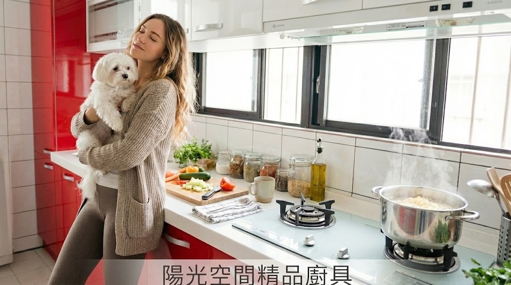 基隆義二路現代跳色廚房 × 六面結晶鋼烤 × 櫻花三機｜陽光空間精品廚具