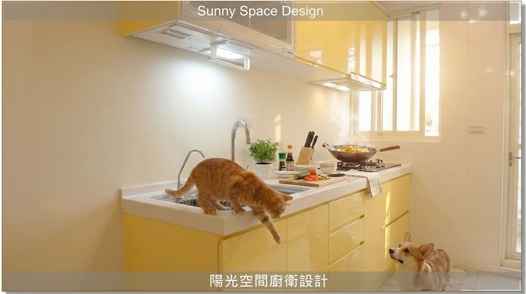 文德路鵝黃色輕柔廚房 × 220cm 小廚房改造｜陽光空間精品廚具