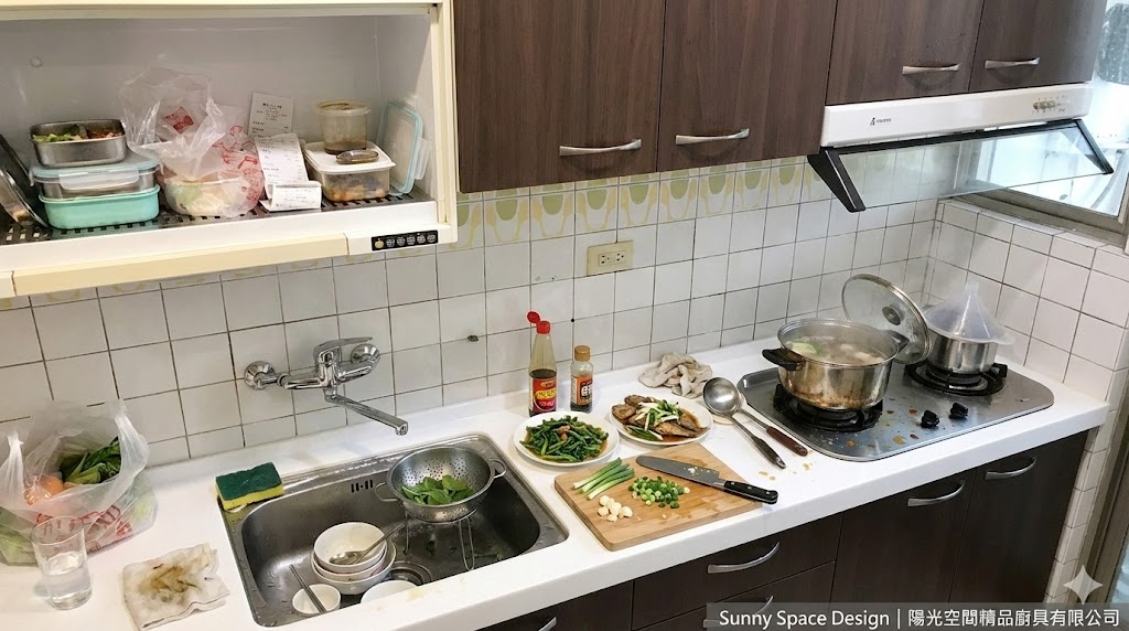 台北市龍江路284cm一字形廚房下櫃更新完工照