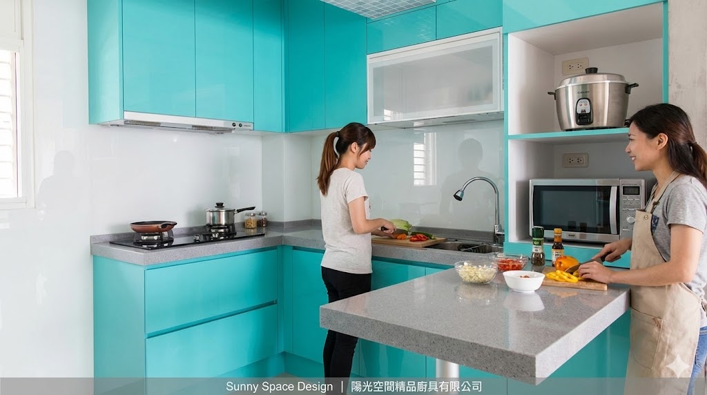 蘆洲永平街蒂芬妮藍ㄇ字型廚具完工照