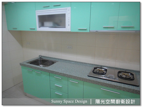 大安信義路三段墨綠人造石廚房全景