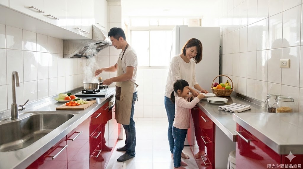 桃園中壢西園路二字形不鏽鋼廚具與系統餐櫃完工照