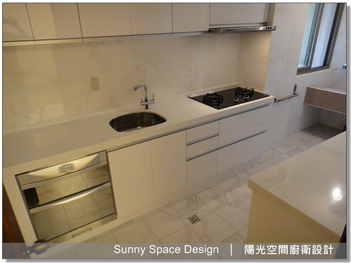 松山敦化北路 2 字型雙面廚房全景