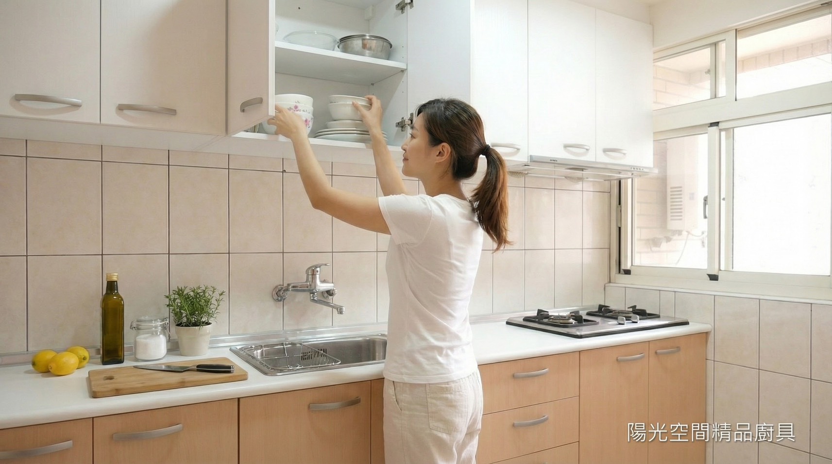 永和永貞路一字型美耐板廚房｜280cm 一字型廚房