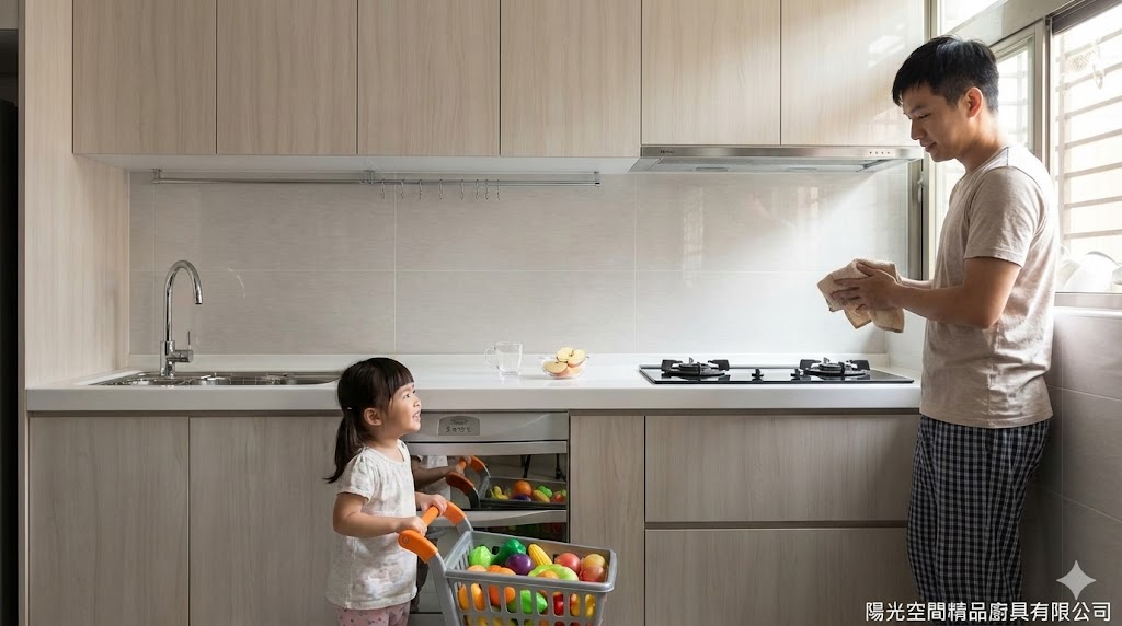 樹林保安街無印風木紋一字型廚具完工照