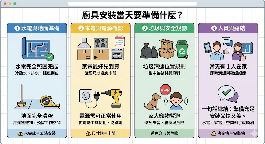 廚房吊櫃下方照明燈條示意圖