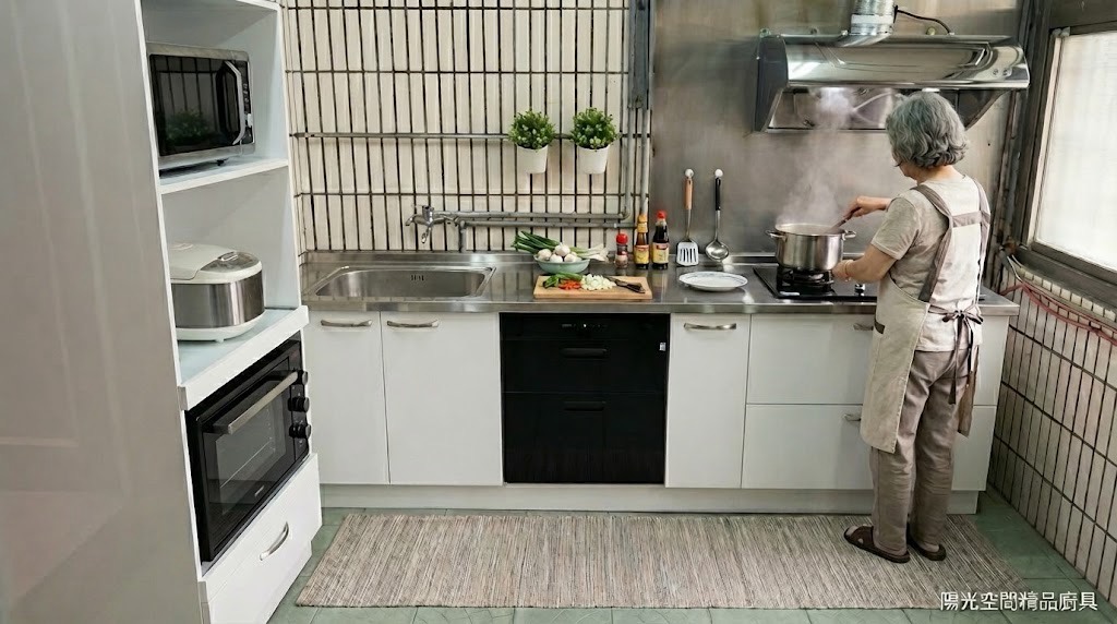 貴德街趙小姐一字型廚具 不鏽鋼檯面 誠實施工案例｜陽光空間精品廚具