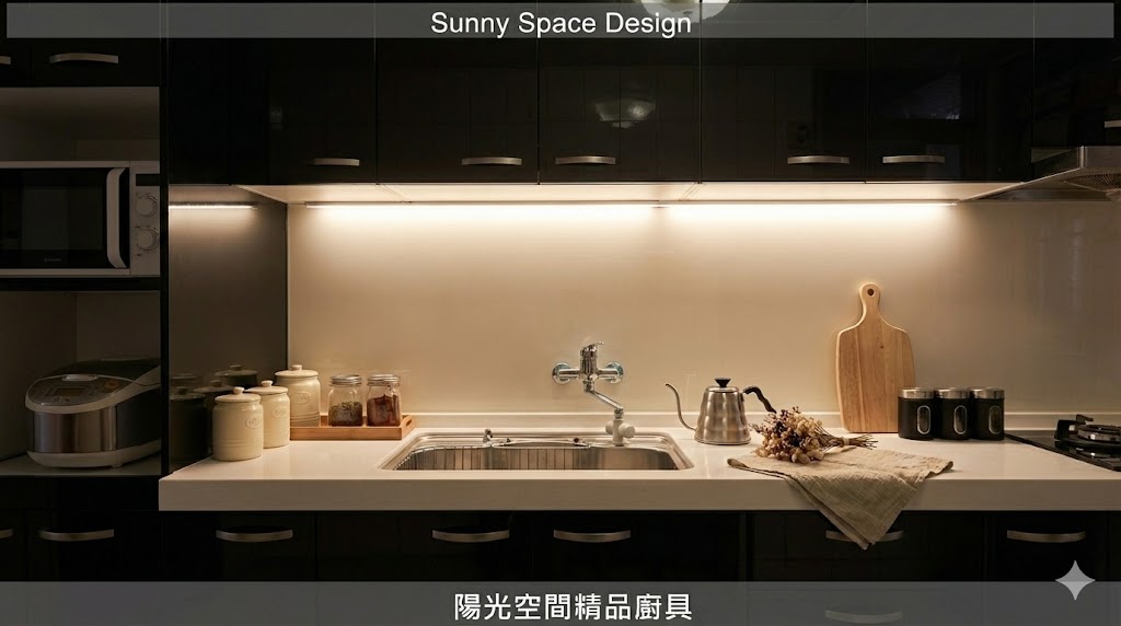 土城延和路一字型黑色廚具完工照