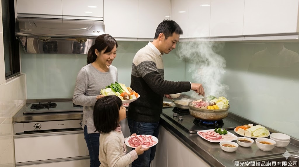 台北木柵區L型白色結晶鋼烤廚具不銹鋼檯面完工照