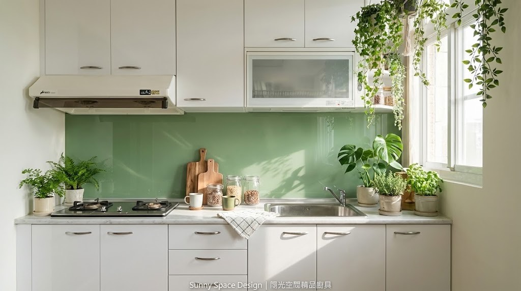 桃園經國路出租專用廚房 × 美耐板檯面 × 亮白設計｜陽光空間精品廚具