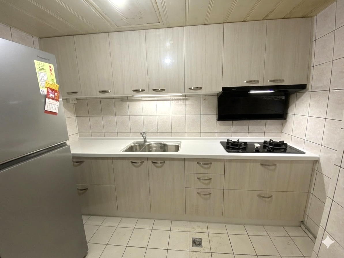 水槽區配置 海灣單槽與不鏽鋼桶身