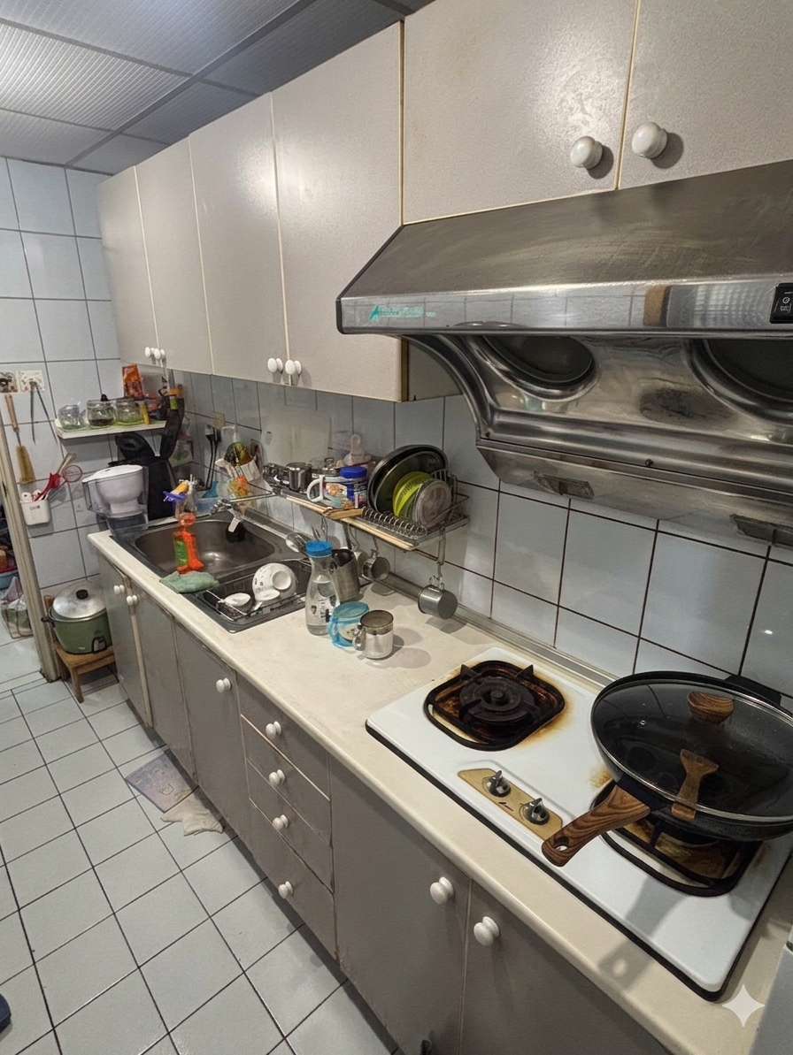 水槽櫃內部配管與櫻花淨水器設備 304不鏽鋼桶身