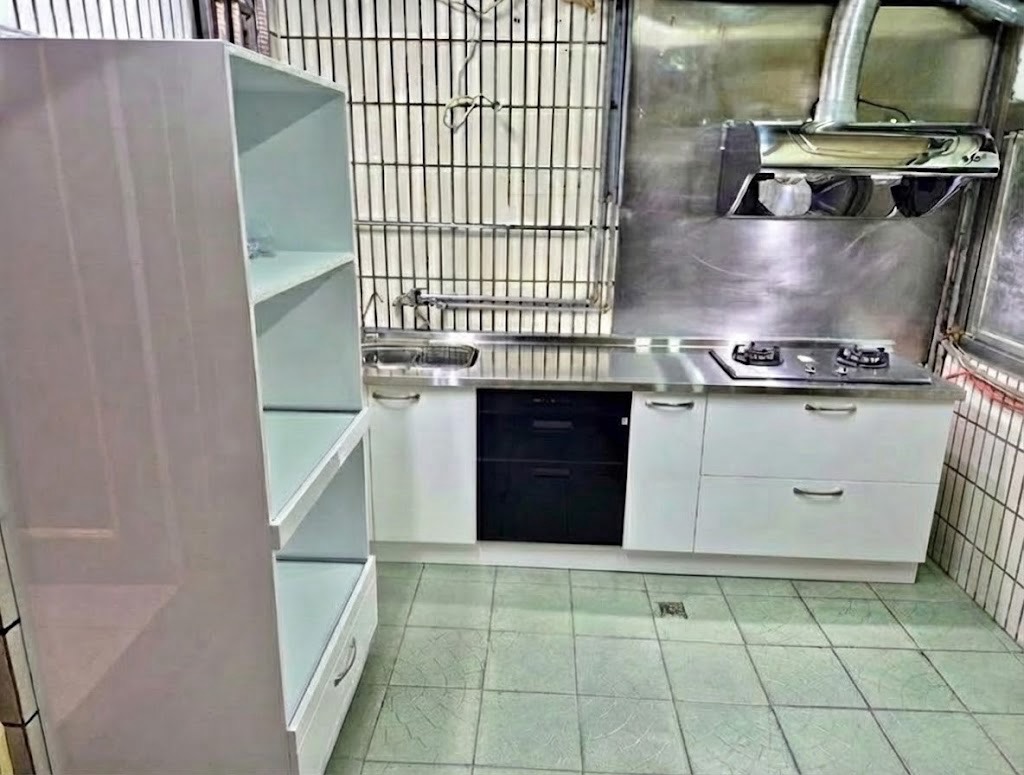 台北市一字型不鏽鋼廚具完工全景