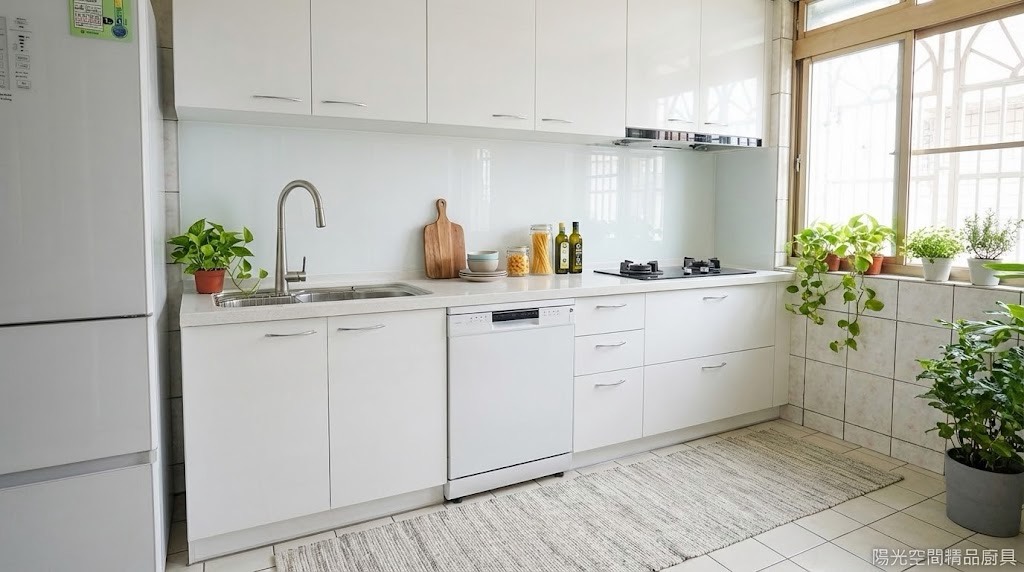 樹林一字型260cm廚具完工照 石英石檯面 櫻花設備