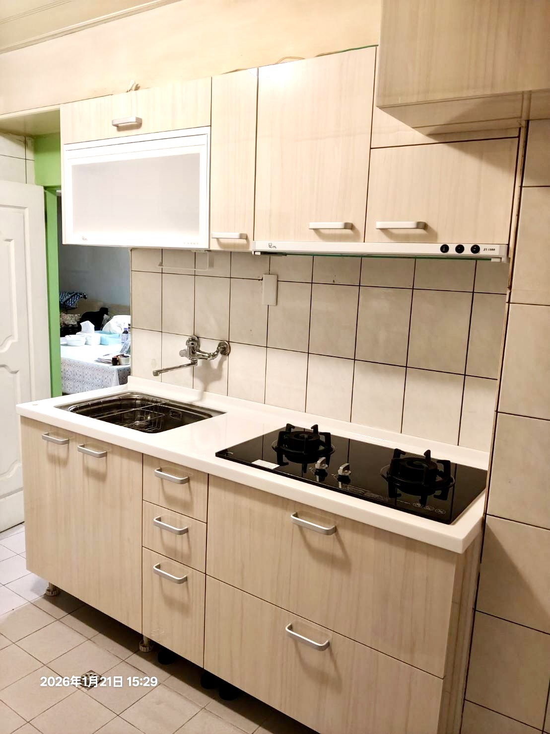 門板質感 萬華區一字型廚房 水晶門板細節質感